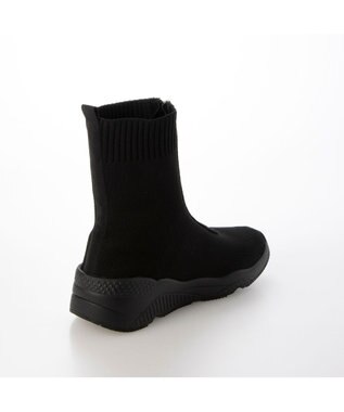 MODE ET JACOMO <carino>フロントジップニットブーツ ブラック