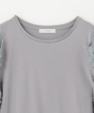 ANY L シルケットスムースジャガードスリーブプルオーバー グレー