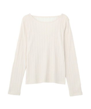 earth music&ecology ランダムチェーンリブバックレースプルオーバー