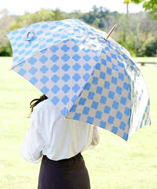 槇田商店 ノルディック ドットコラージュ ブルー 長傘