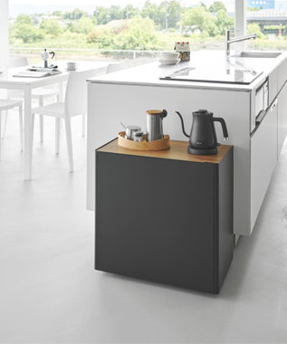 tower 隠せるテレワークワゴン タワー ブラック