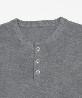 WEGO リングドットヘンリーネックプルオーバー グレー