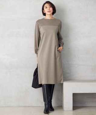 自由区 L 【洗える】エアーポンチ ワンピース モカ