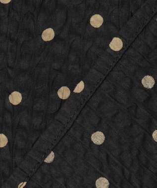 自由区 L 【17号サイズまで展開・WEB限定】コットンサッカープリント ブラウス ブラック×ブラウン