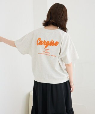 Green Parks さがら刺繍Ｔシャツ Oatmeal