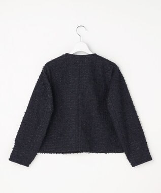 ANY SIS L リボンヤーンライトツイード ジャケット ネイビー
