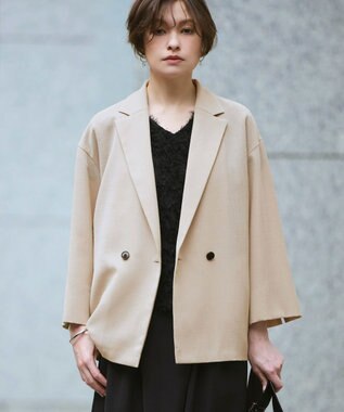 ICB ドライアセテートスラブ 8分袖ジャケット