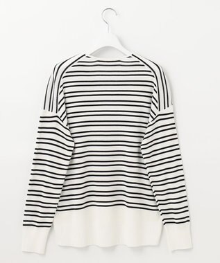 自由区 【XSサイズ～/洗える/セット着用可】ドライコットンハイゲージVネック ニット ホワイト系1