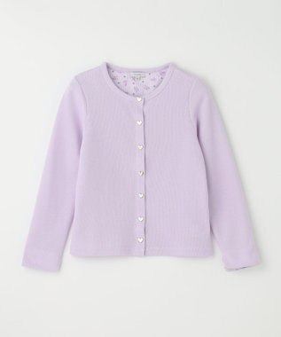 ANY KIDS スナップボタン フレンチ カーディガン ラベンダー