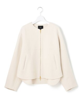 23区 L ウールライトリバー ノーカラー ショートコート ベージュ系