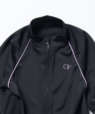 OP／FILA 【Ocean Pacific】スクールラッシュガード ブラック×パープル