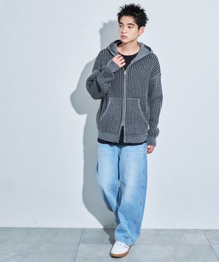 WEGO ヴィンテージライクZIPパーカー グレー