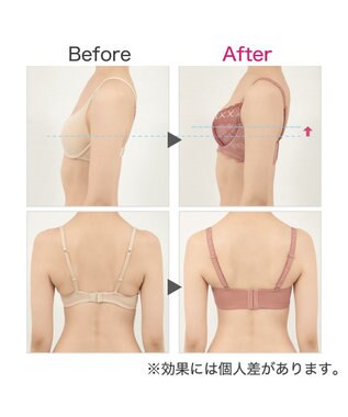 BRADELIS New York 【BRADELIS New York / 育乳補整ブラ・STEP1 集める】ウェンディステップ1ブラ24S1 脇のお肉もふんわり包んで補正するブラ コッパーピンク