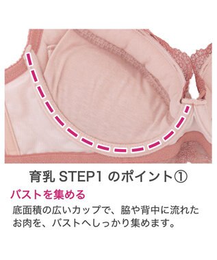 BRADELIS New York 【BRADELIS New York / 育乳補整ブラ・STEP1 集める】ウェンディステップ1ブラ24S1 脇のお肉もふんわり包んで補正するブラ コッパーピンク