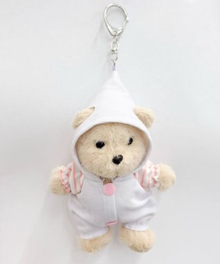 WEGO フードサロペくまちゃんぬいぐるみキーホルダー