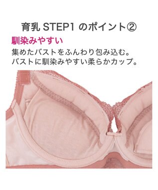 BRADELIS New York 【BRADELIS New York / 育乳補整ブラ・STEP1 集める】ウェンディステップ1ブラ24S1 脇のお肉もふんわり包んで補正するブラ コッパーピンク