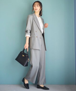 ANY SIS 【洗える】褒めらレディテーラード ジャケット グレーシャンブレー