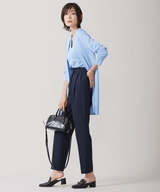 ICB 【洗える】 シンセティックフルニードル カーディガン サックスブルー系