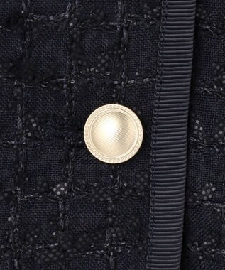 ANY SIS L リボンヤーンライトツイード ジャケット ネイビー