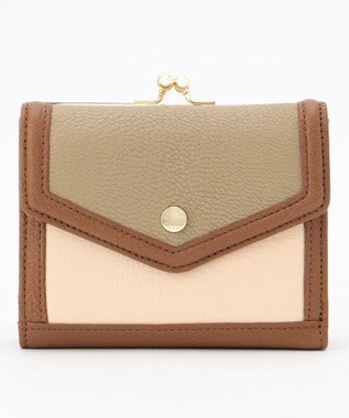 UNBILLION ペルケ perche トリミング配色外ガマ二つ折り財布