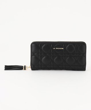LA BAGAGERIE シープキルティング　ラウンドウォレット ブラック