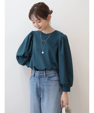 AMERICAN HOLIC ドルマンギャザー７分袖カットプルオーバー Blue Green