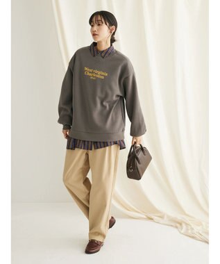 CRAFT STANDARD BOUTIQUE 綿ピーチ綺麗シルエットパンツ Beige