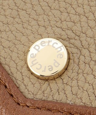 UNBILLION ペルケ perche トリミング配色外ガマ二つ折り財布 ミックスオーク