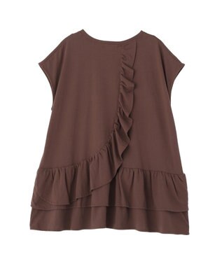 earth music&ecology 【接触冷感】ラッフルヘムプルオーバー Brown