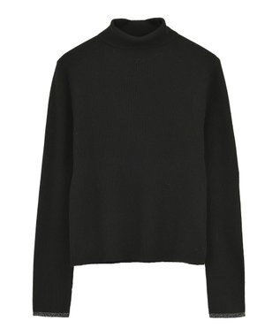 Green Parks チクチクしないリブタートルニットプルオーバー Black