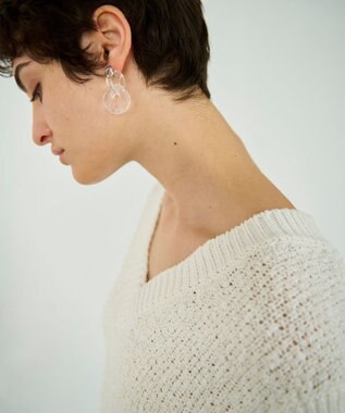 GRACE CONTINENTAL カノコショートニットトップ ホワイト