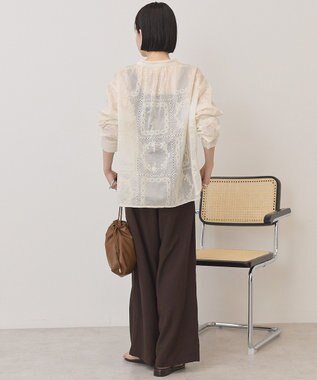 AMERICAN HOLIC スキッパーレースブラウス Off White