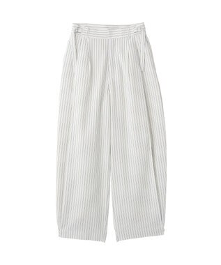 CRAFT STANDARD BOUTIQUE ベルトデザインワイドパンツ Stripe White