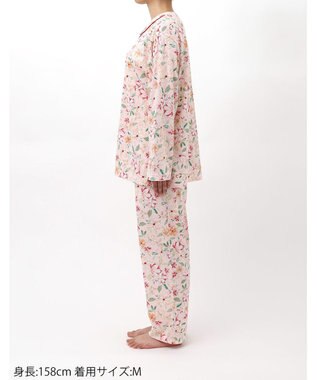 Wing パジャマ 長袖 長ズボン 綿100%(本体) 天竺素材 レディース EP8071 ウイング／ワコール ピンク