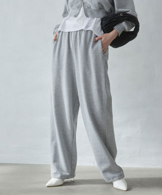 WEGO 【ウエストゴム/XSSMサイズ展開】スウェットワイドパンツ 杢グレー