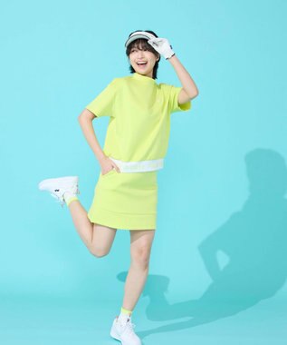 FILA GOLF／marie claire 【FILA GOLF】 裾切り替え半袖モックネックシャツ｜セットアップ可