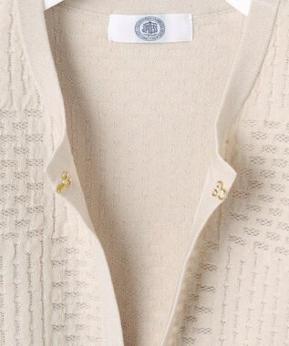 J.PRESS LADIES L ジャガード ニット ジャケット ベージュ系