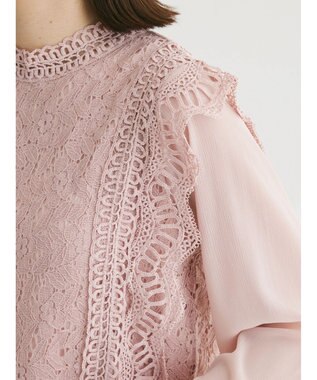 Green Parks ・Ｐｅｔｉｔ　Ｆｌｅｕｒ　イロイロレースブラウス Pink