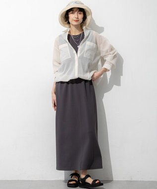 23区 【先行予約/見上愛さん着用】ナイロンコットンシアーボイル ドロストシャツ ベージュ系