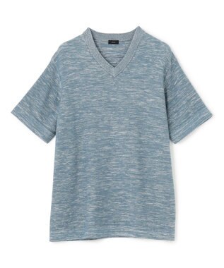 JOSEPH HOMME シャイニースラブブークレ　ニットＴシャツ サックスブルー系