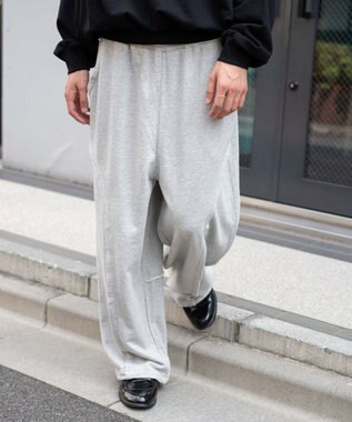 WEGO 【ユニセックス着用ITEM/ウエストゴム/MLサイズ展開】バルーン3Dスウェットパンツ 杢グレー