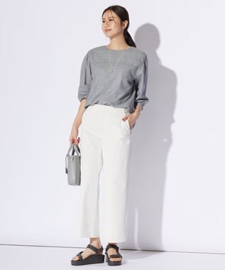 J.PRESS LADIES L 【洗える】BEZピンチェック ボリュームスリーブ ブラウス ネイビー系3