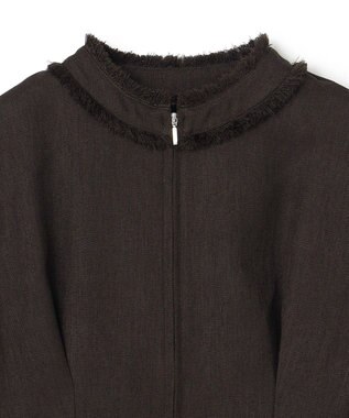 uncrave リネンライクツイル ジレブラウス ダークブラウン