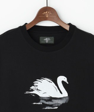 JOSEPH ABBOUD MOUNTAIN 【テーム・ヤルヴィモチーフ】プレーティング天竺 ロングTシャツ ブラック×スワン