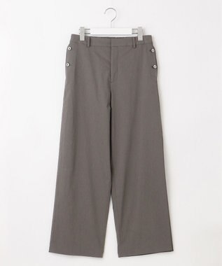 J.PRESS LADIES 【洗える・セットアップ対応】セルロースリネンストレッチ セミワイド パンツ スレート系