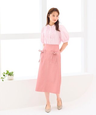 Feroux フリルディテール パフスリーブ ブラウス ピンク系