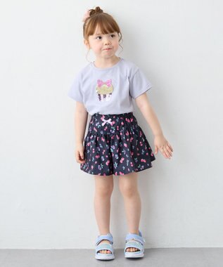 ANY KIDS 【洗濯機可能】総柄フルーツ キュロット ネイビー