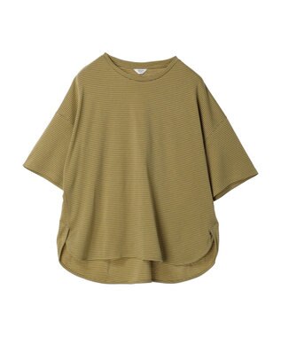 AMERICAN HOLIC 接触冷感裾ラウンドカットプルオーバー Border Yellow