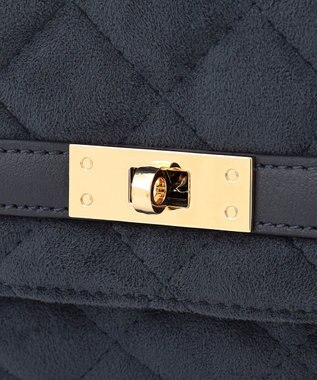 23区 スエード キルティング ショルダーバッグ ダルブルー系