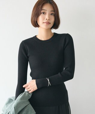 CRAFT STANDARD BOUTIQUE 洗える/とてもちクルーネックリブニットプルオーバー